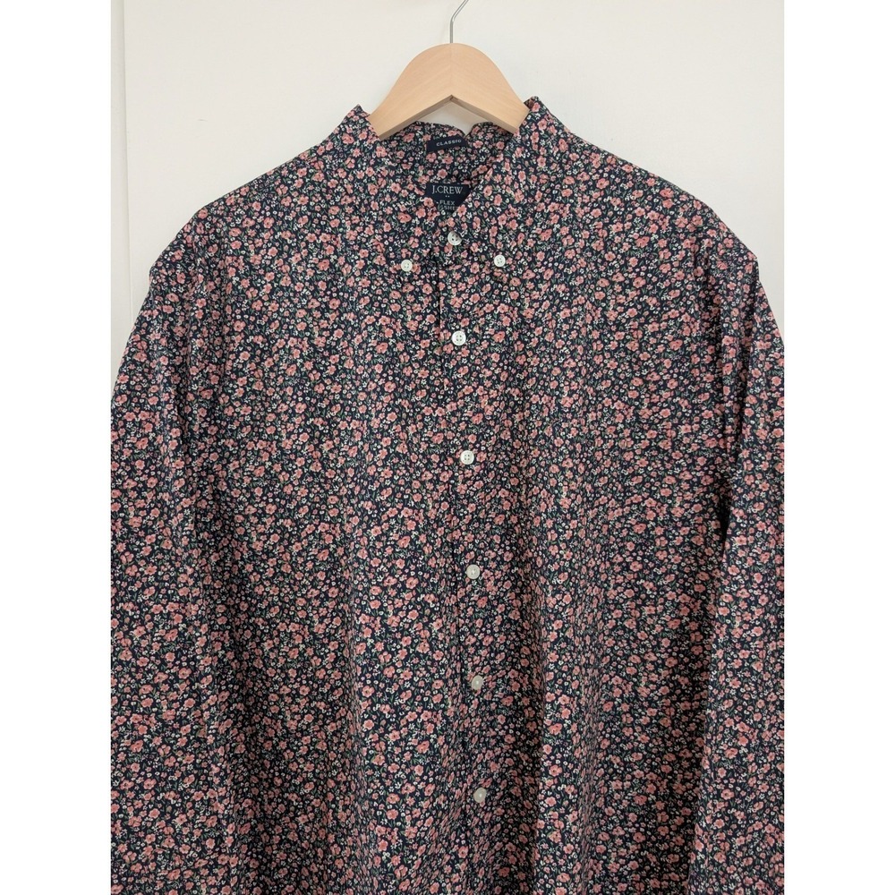 J.Crew Flex‎ Washed Classic Fit Shirt Mens XL Ditsy Floral Wedding Guest Preppy